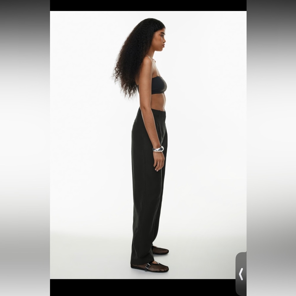 NWT Aritzia Wilfred Linen Effortless Pant Black Size 8 - Picture 3 of 6